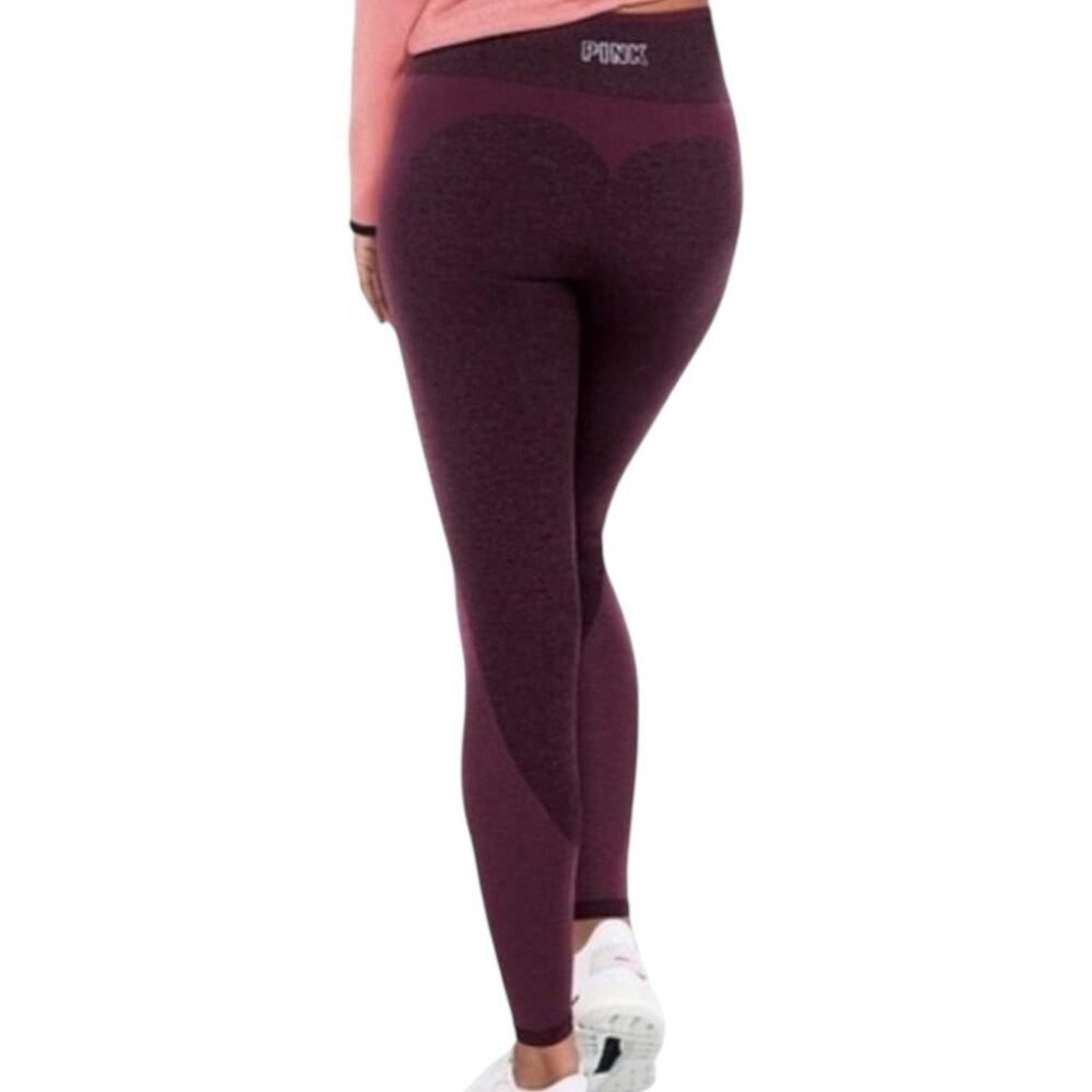 Victoria's Secret Pink Womens Seamless Leggings Purple Size Small Two-Tone Booty